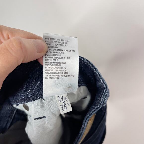 American Eagle 2 Next Level Stretch Super Hi Rise Shortie Denim Rolled Cuff Hem - Picture 9 of 9